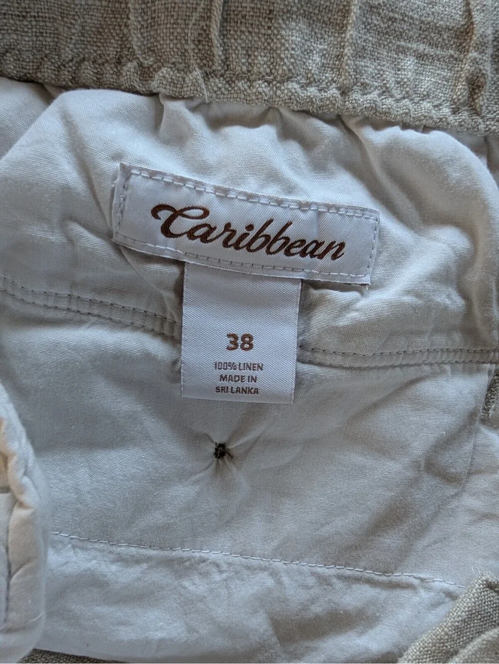 NWT Caribbean Men's Linen Blend Shorts Coastal Linen Size 38 Tall